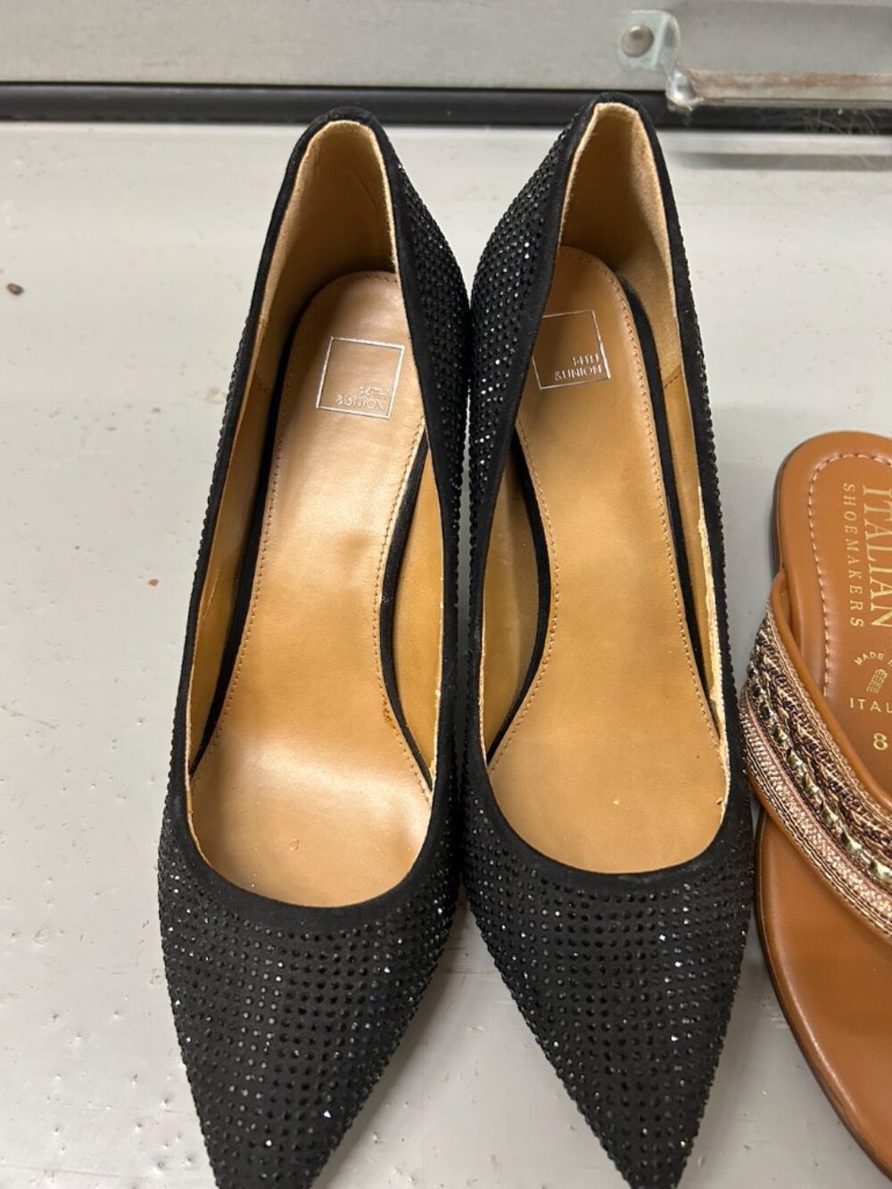 14th & Union Women's Fashion Stilletos Black Rhinestone High Heel Pumps